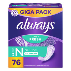 Serviettes hygiéniques Always Dailies Fresh & Protect Normal GIGA PACK 76 pièces
