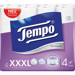 Tempo Toilettenpapier Premium 4-lagig XXXL PACK 32 Rollen