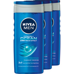 Nivea Men Gel doccia 3 in 1 Fresh Ocean 24h effetto fresco 3 x 250 ml