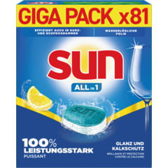 Sun Tablettes Lave-vaisselle All in 1 Citron Giga Pack 81 tablettes
