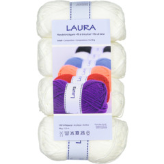 Wolle 4er Weiss Laura 100%Pac