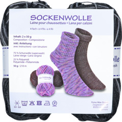 Sockenwolle 2er 100gr. Mix 516 Antra/Sch