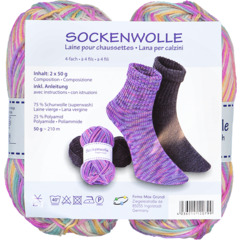 Sockenwolle 2er 100gr. Mix 520 flieder/m
