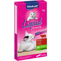 Vitakraft Cat Liq Sn. Rind+Inulin 6x15g