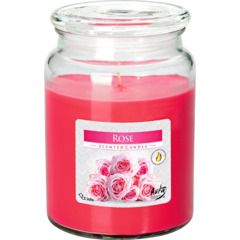 Bougie parfumée en verre rose 500 g