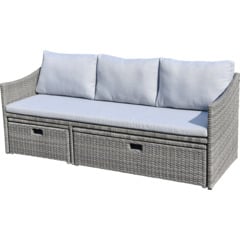 Lounge-Sofa Samba, 3-teilig grau