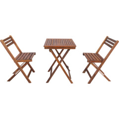 Table et chaises de jardin Cappuccino, 3 pièces