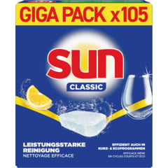 Sun Pastiglie per lavastoviglie Classic Limone confezione convenienza 105 pastiglie