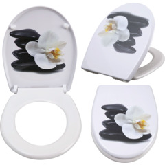 Sedile WC Orchidea bianca con chiusura ammortizzata