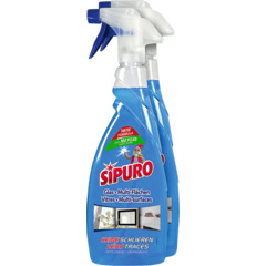 Sipuro Detergente spray vetro e multi superficie 2 x 650 ml