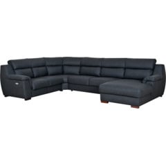 Canapé d’angle Danny similicuir noir