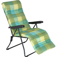 Chaise de jardin pliante Como avec coussin vert