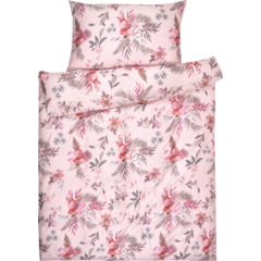 Parure de lit avec motif de fleurs nude