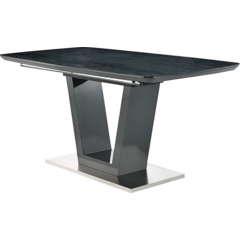Table Köln verre gris mar. 160/200x90cm