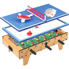 4en1 table de football, hockey, ping-pong et poker