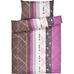 Parure de lit à rayures violettes
