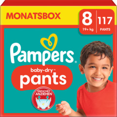 Pampers Baby-Dry Pants taille 8 boîte mensuelle 117 couches