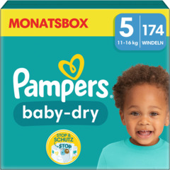 Pampers Baby-Dry taille 5 boîte mensuelle 174 couches
