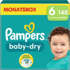 Pampers Baby-Dry taille 6 boîte mensuelle 148 couches