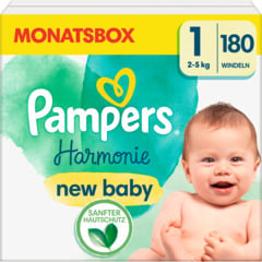 Pampers Harmonie taille 1, 2-5 kg format mensuel 180 couches