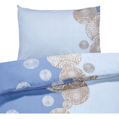 Bettwäsche blau mit Muster