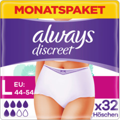 Always Discreet Inkontinenz Pants Monatsbox 32 Stück
