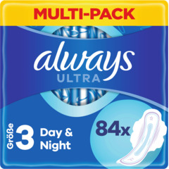 Always Ultra Serviettes hygiéniques Day & Night pack 1 mois 84 pièces