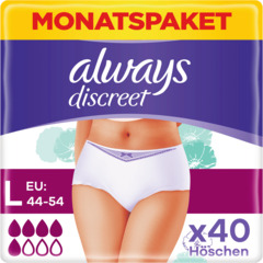 Always Discreet Inkontinenz Pants Monatsbox 40 Stück