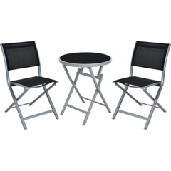 Table et chaises de jardin Bern noir