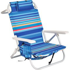 Chaise de plage Florida bleu rayé