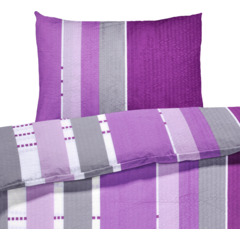 Bettwäsche Seersucker bedruckt violett