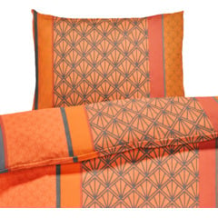 Linge de lit avec motif graphique orange