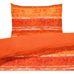 Biancheria da letto seersucker stampato arancione