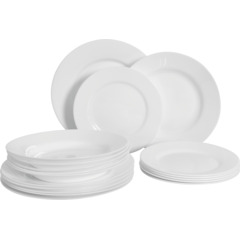 Set de vaisselle blanc Plumi 18 pièces