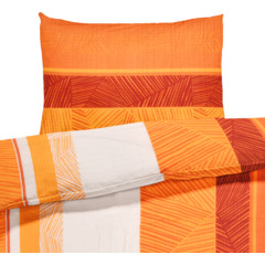 Bettwäsche Streifen orange