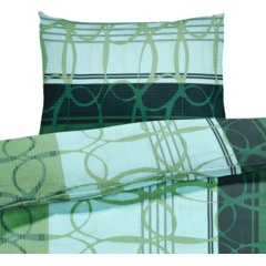 Bettwäsche mit grünem Muster