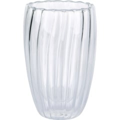 Doppelwandiges Glas mit Rillen 450 ml