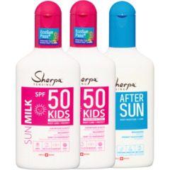 Sherpa Tensing Kids Sonnenmilch SPF 50 & After Sun Lotion 3 x 175 ml