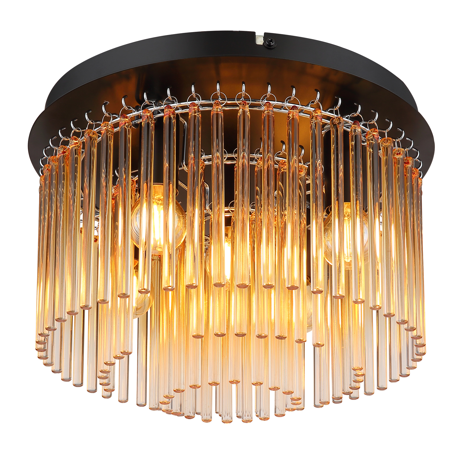 Lampada da soffitto Gorley, ambra Ø 32 cm