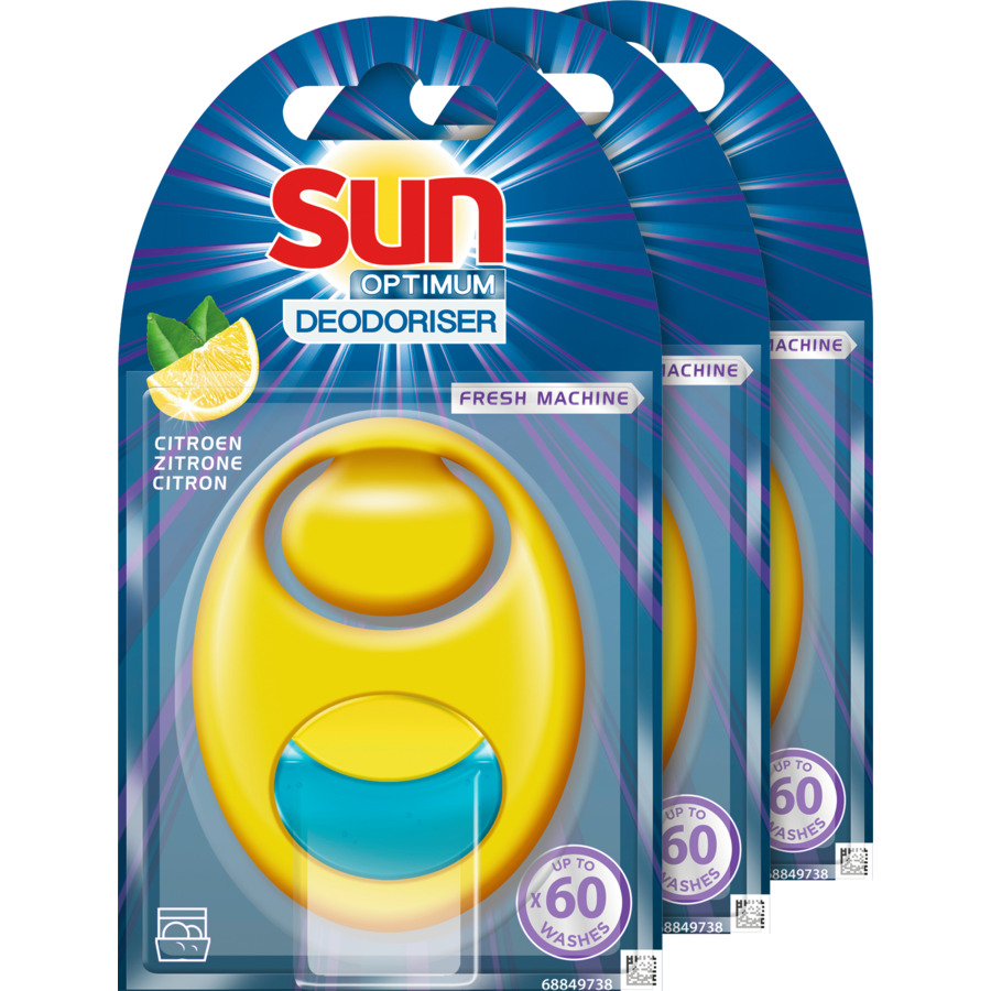 Sun Deodorante per lavastoviglie Limone 3 x 3 g