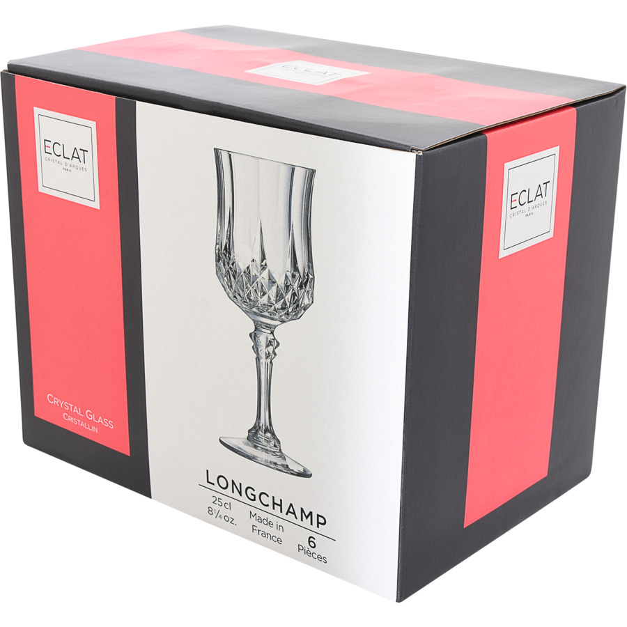 Cristal d'Arques Verre de vin rouge Longchamp 6 x 25 cl