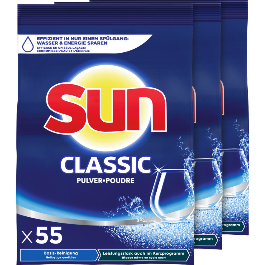 SUN Poudre de lavage lave-vaisselle classique - 2,85kg - 85 doses