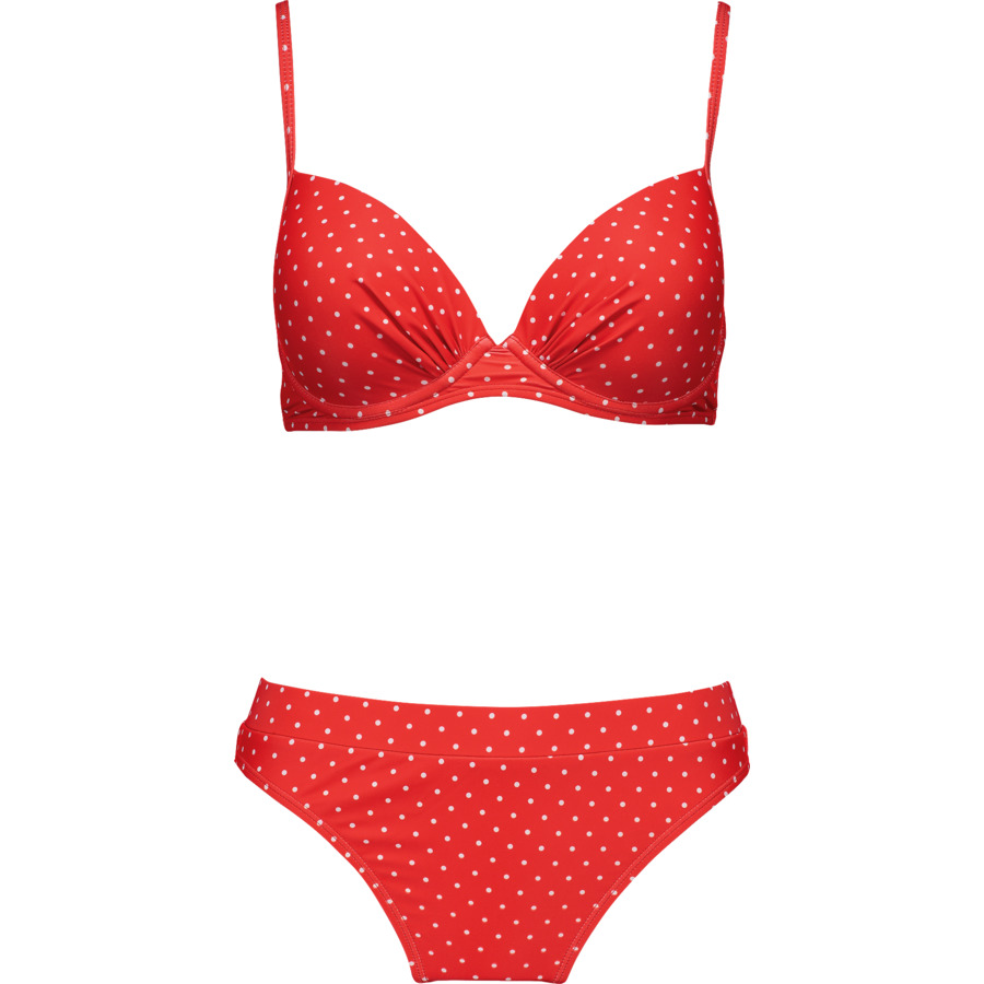 Bikini DO Cup Polka Dot Strip, 42, rosso