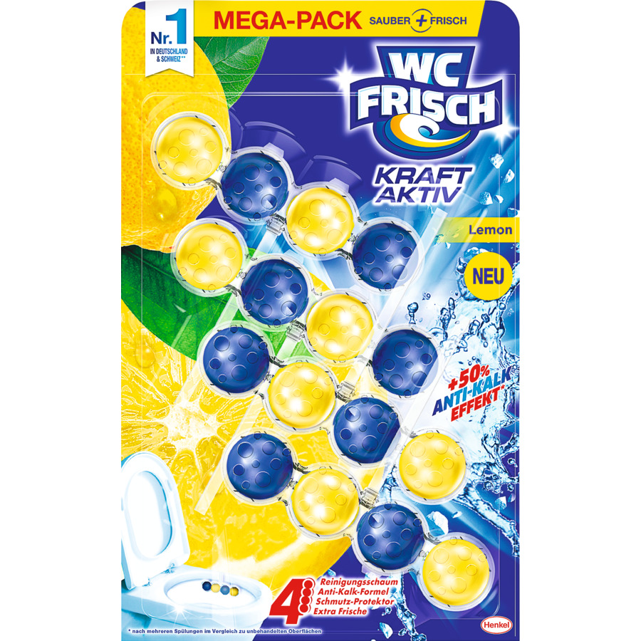 WC Frisch Einhänger Kraft Aktiv Lemon 4 x 50 g | OTTO'S Onlineshop