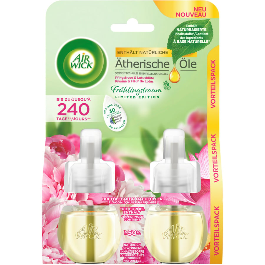 Air Wick Recharge d'huile parfumée Roses sauvages 2 x 19 ml