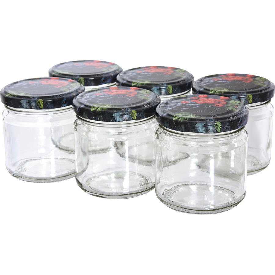 Set de 6 bocaux de conservation/bocaux en verre avec bouchon à vis 425 ml -  Pots de