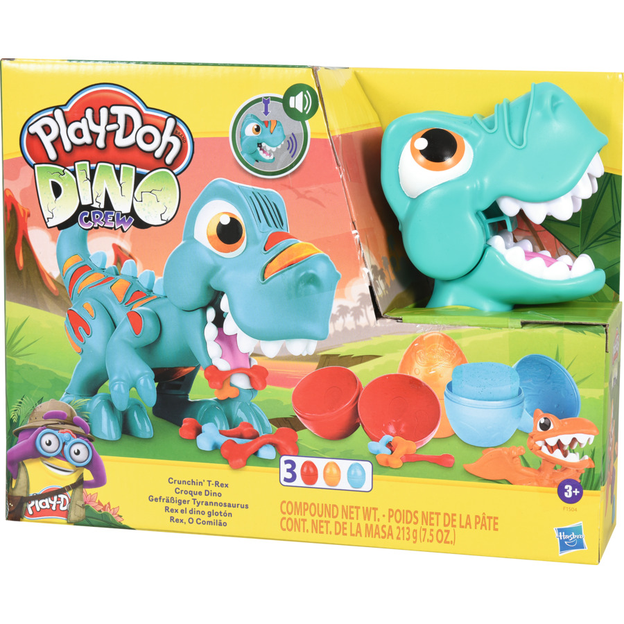 Play-Doh Dino Crew, Croque Dino, jouet pour enfants avec bruits de dinosaure,  3 oeufs Play