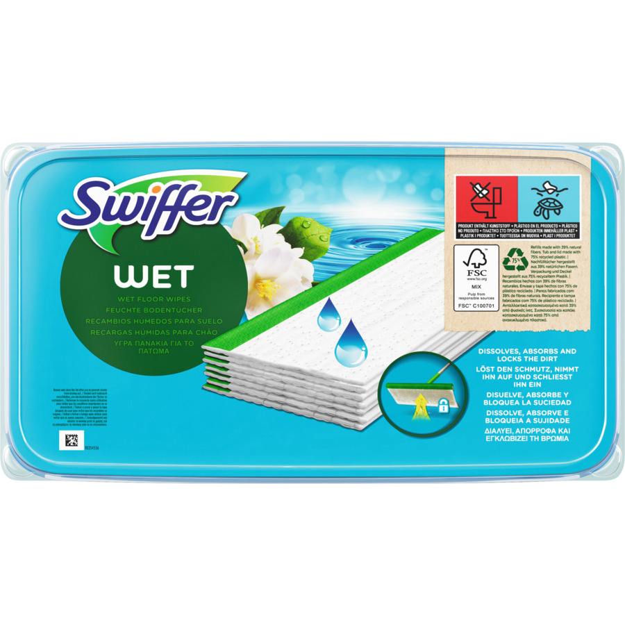 Swiffer Wet Ricarica panni umidi per pavimenti, 24 pezzi