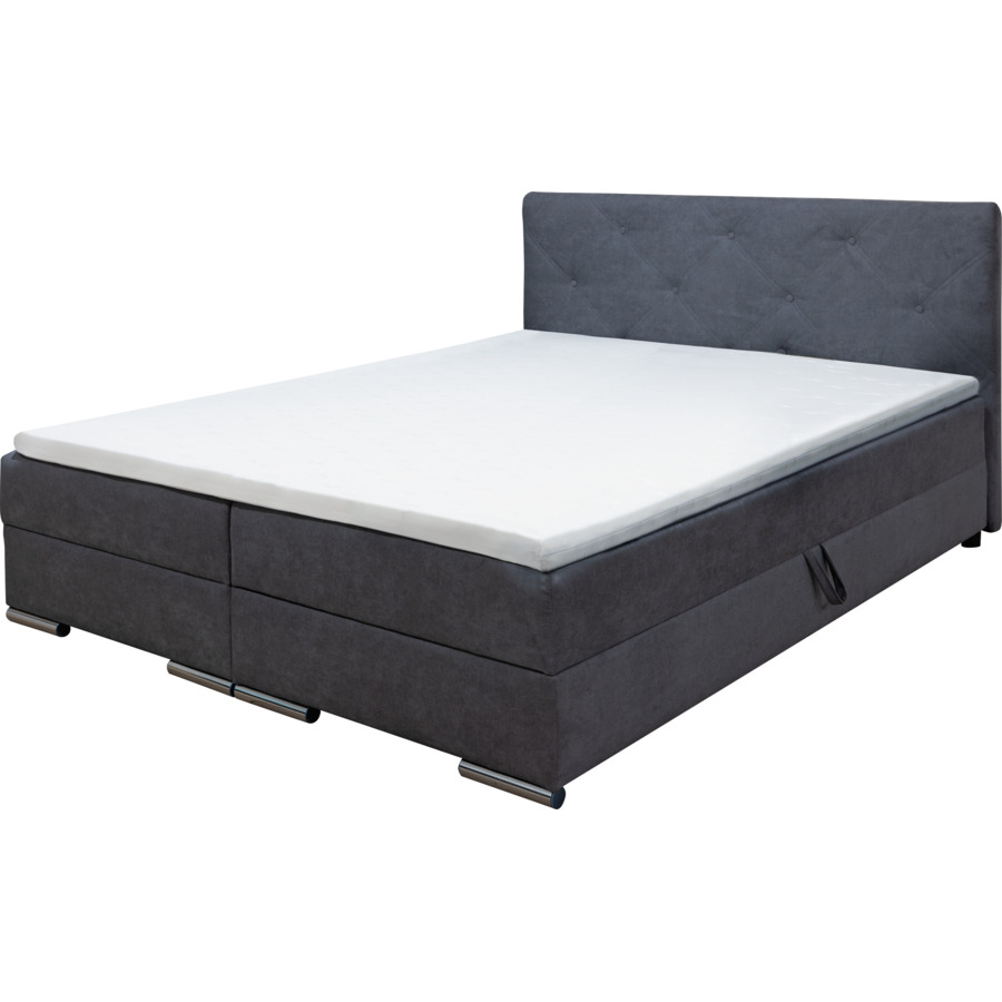 Lit boxspring Marco tissu anthracite