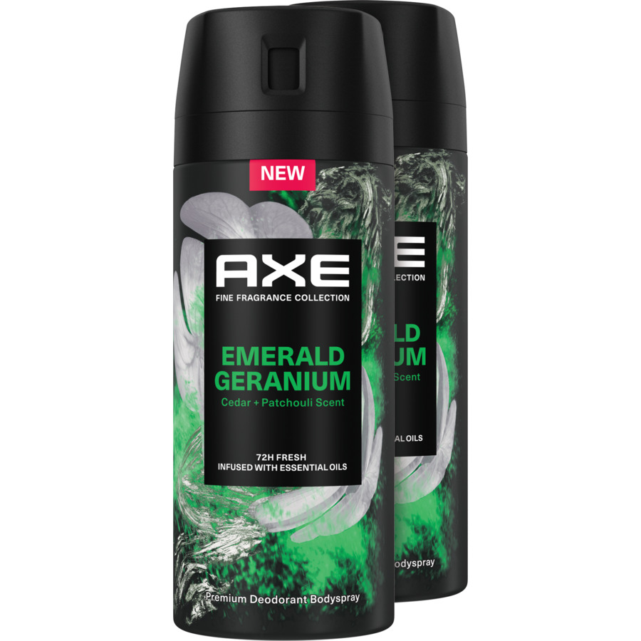 Axe Bodyspray Aero Emerald Geranium 2 x 150 ml